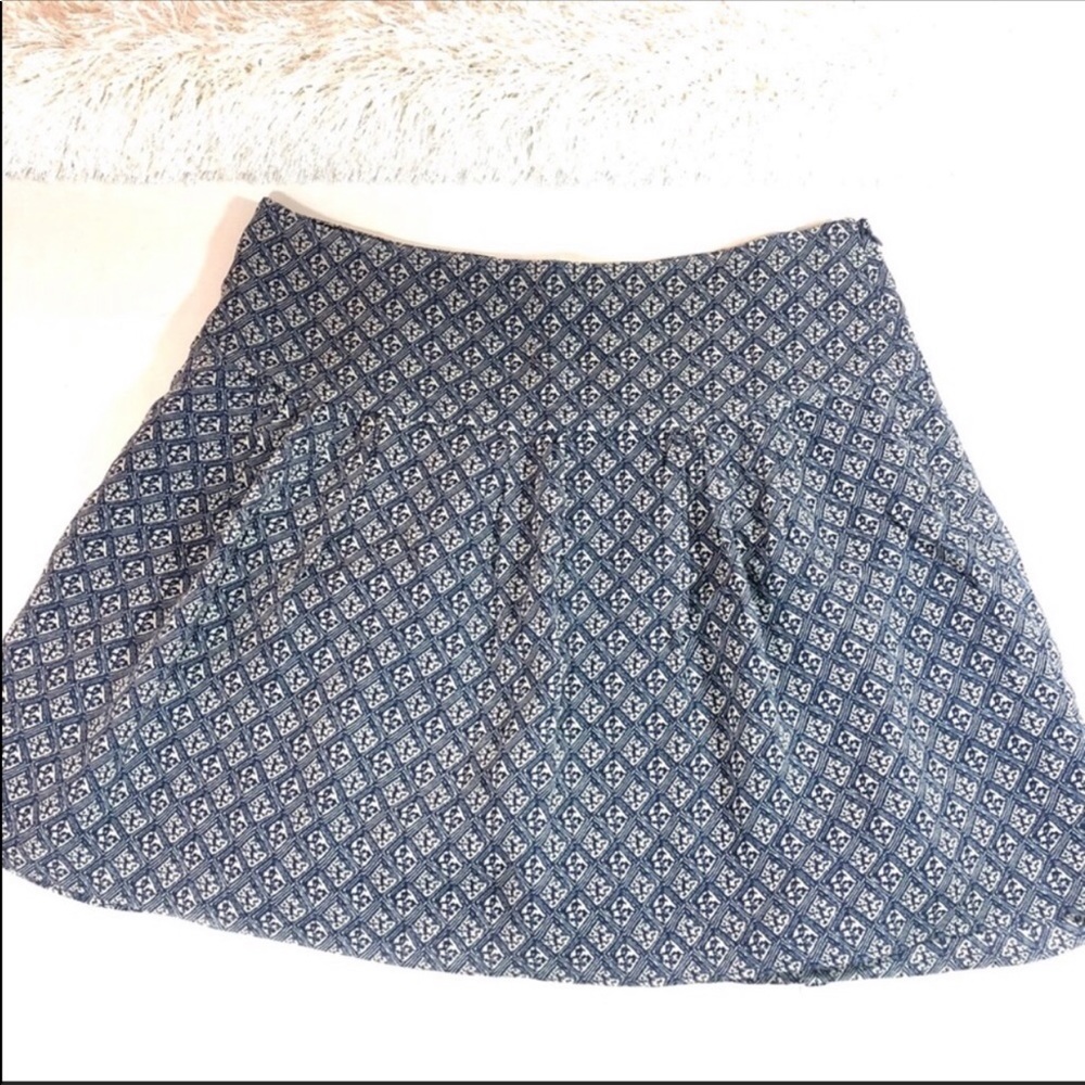Madewell Blue Mosaic Print Silk Skirt 6 - Picture 2 of 6